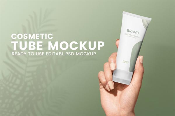 Free Cosmetics Skincare Tube Mockup