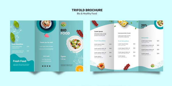 Free Diet Brochure Template with Healthy Food
