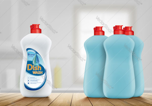 Free Dish Soap Bottle Mockup PSD