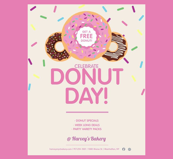 Free Donut Menu Flyer Template