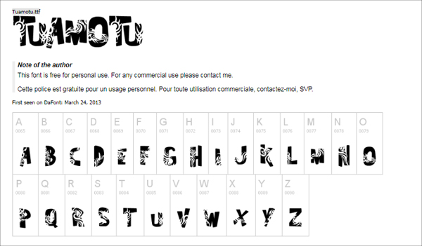 Free Tuamotu Tattoo Lettering Fonts