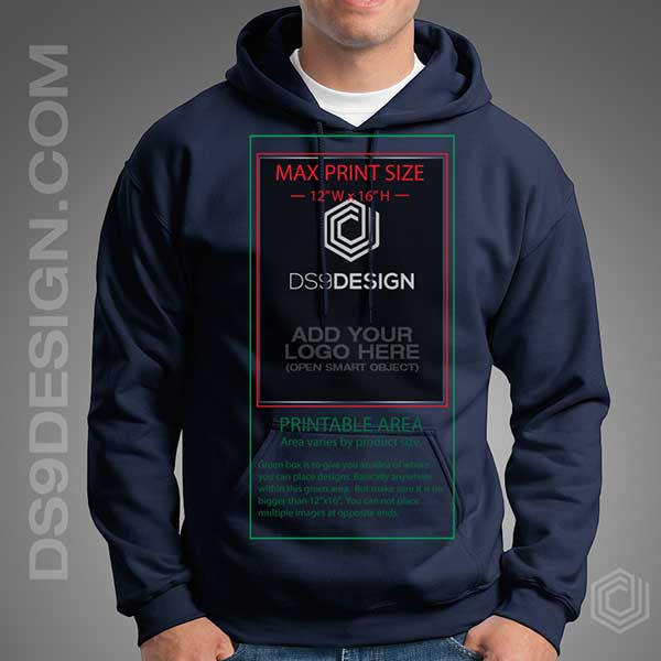 Free Downloadable Template for Gildan Cotton Hoodie