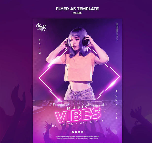 Free Electronic Music Flyer Template