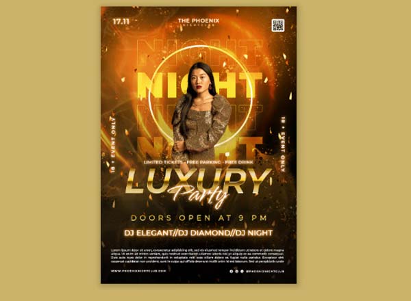 Free Elegant Luxury White Party Flyer Template