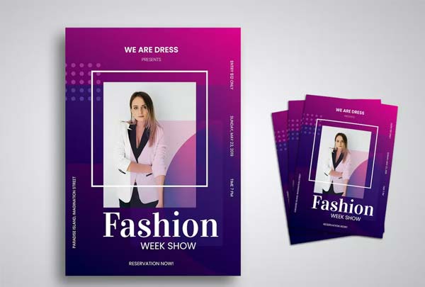 Free Fashion Event PSD Flyer Template
