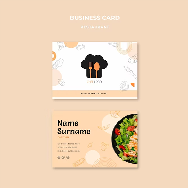 Free Flat Design Restaurant Template