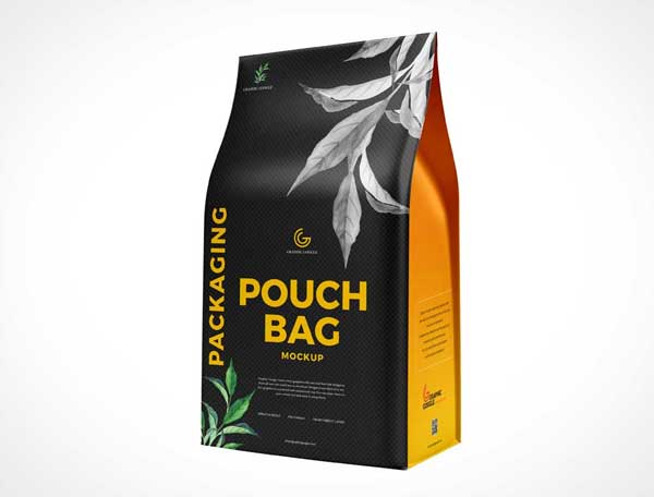 Free Foil Pouch Packaging PSD Mockup