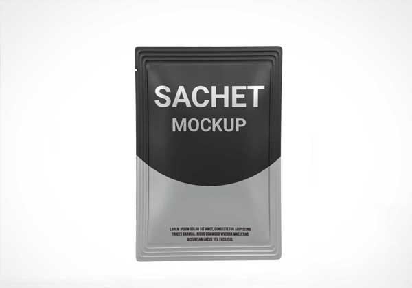 Free Foil Sachet Pouch PSD Mockup