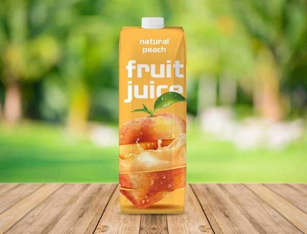 Free Fruit Juice Container & Twist Cap PSD Mockup