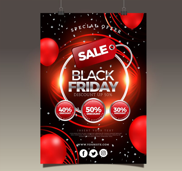 Free Glossy Abstract Black Friday Flyers