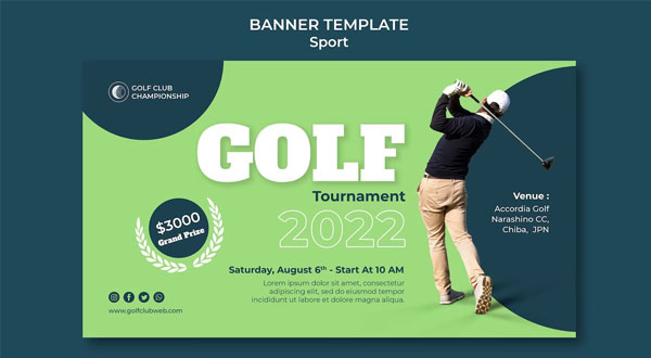 Free Golf Club Sport Banner Template