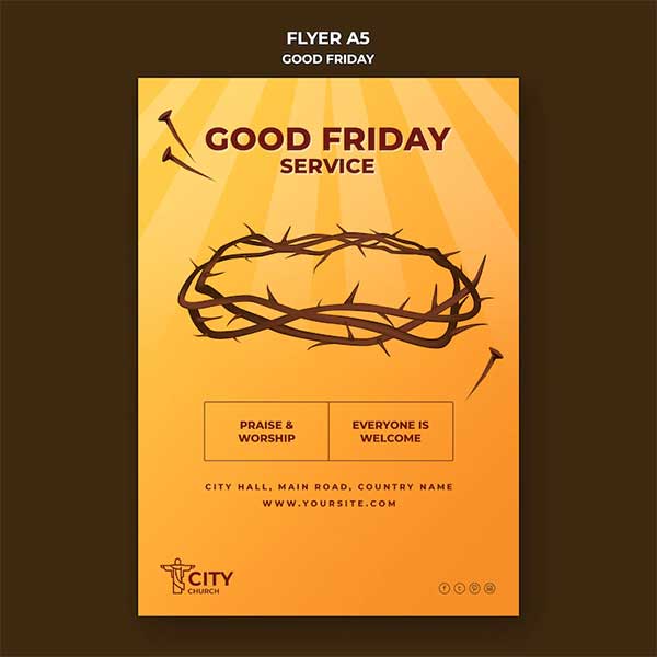 Free Good Friday Flyer Vector Template