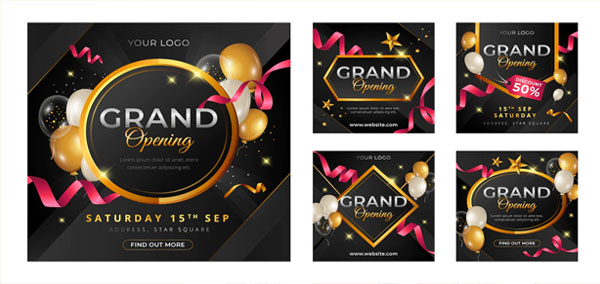 Free Gradient Grand Opening Instagram Posts