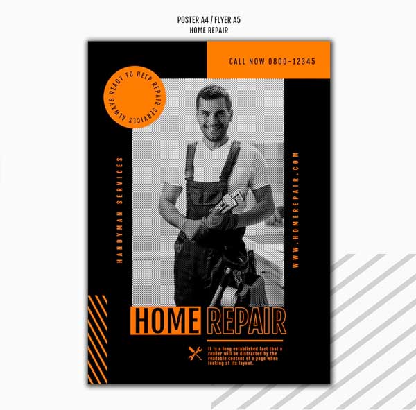 Free Handyman & Plumber Services Flyer and Brochure Template