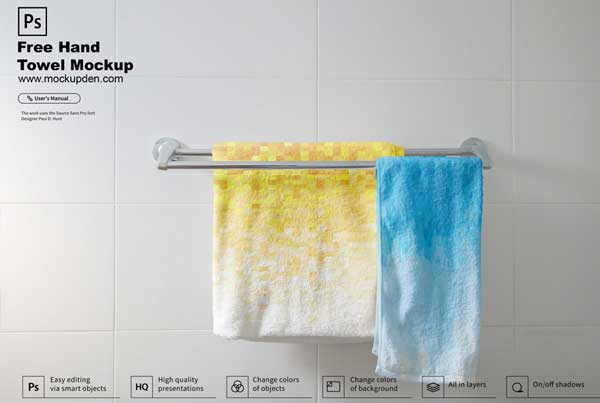 Free Hanging Hand Towel Mockup PSD Template