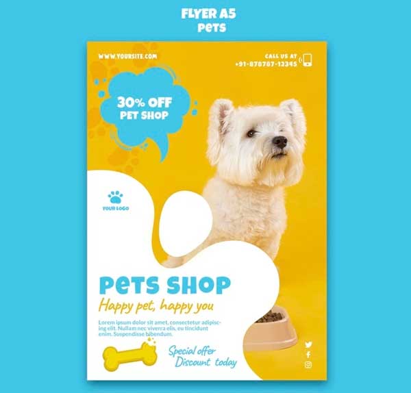 Free Happy Pet Shop Flyer Template