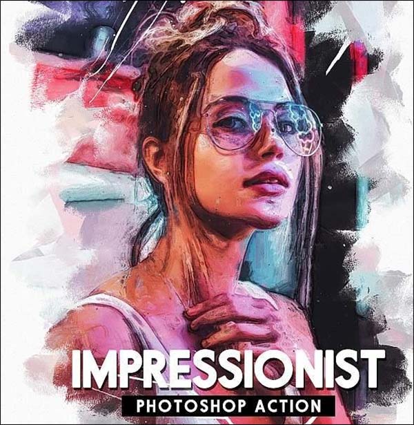 Free Impasto Photoshop Action Templates
