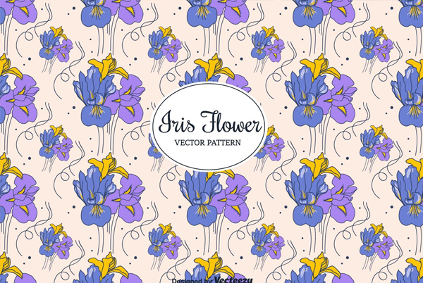 Free Jris Flowers Vector Pattern