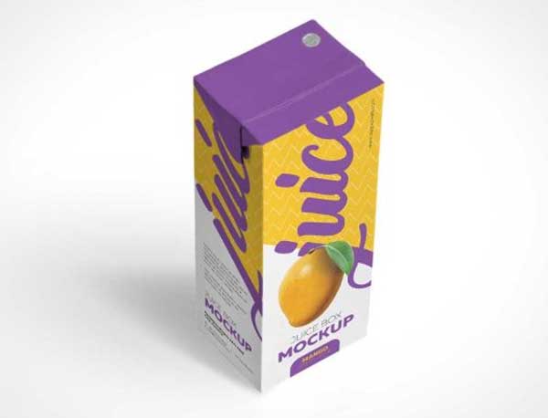 Free Juice Box Packaging PSD Mockup