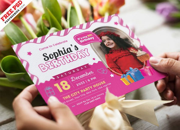 Free Kids Birthday Party PSD Template