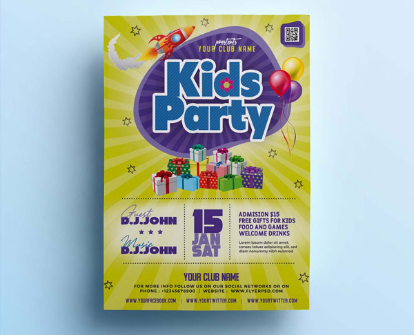 Free Kids Party Flyer Template