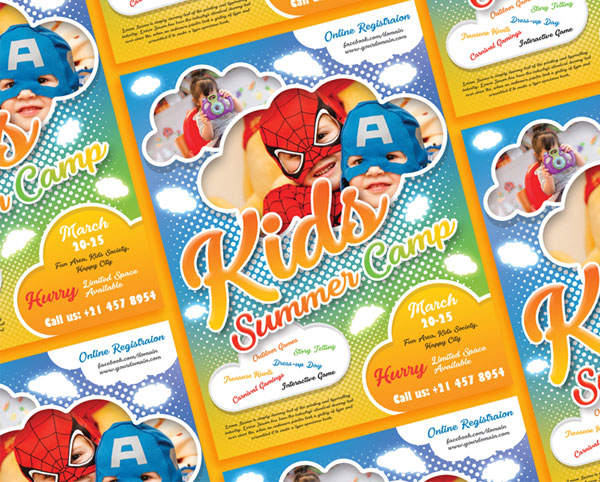 Free Kids Summer Camp Flyer Design Template