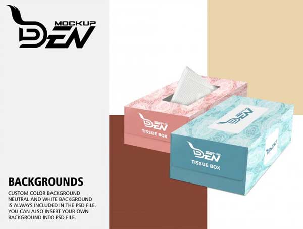 Free Luxury Tissue Box Mockup PSD