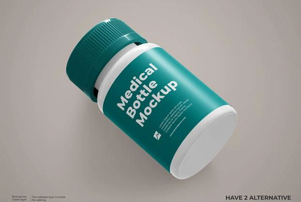 Free Medical Plastic Bottle Mockup