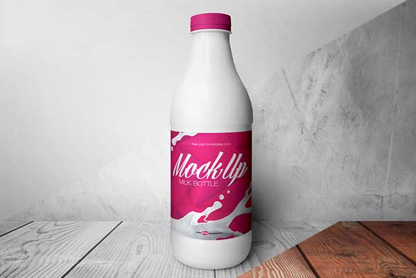 Free Milk Bottle Mockup