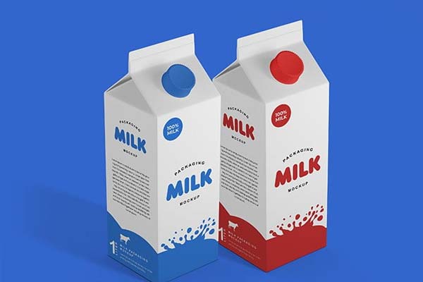 Free Milk Carton Packaging Mockup