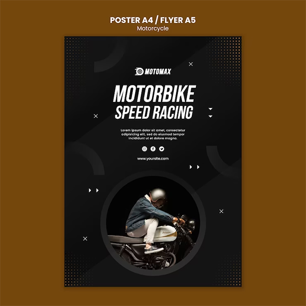 Free Motorcycle Club Event PSD Flyer
