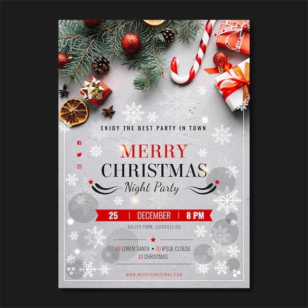 Free PSD Christmas Party Flyer Template