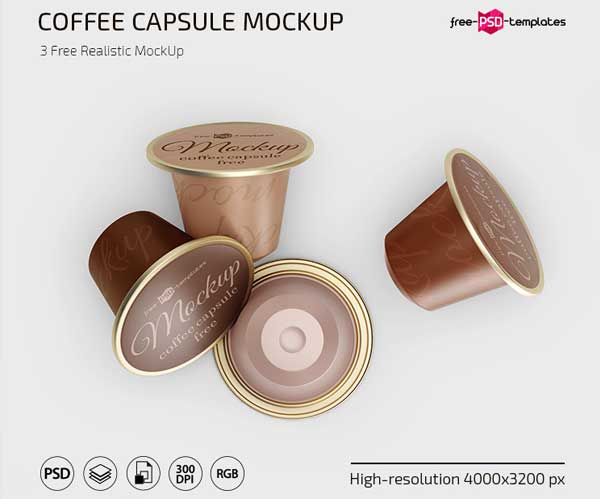 Free PSD Coffee Capsule Mockup