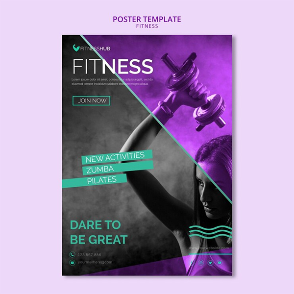 Free PSD Fitness Gym Poster Template