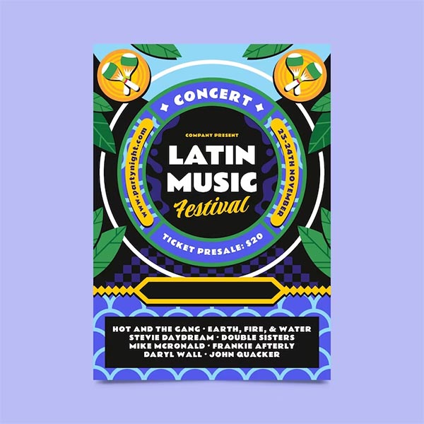 Free PSD Latin Party Flyer Template