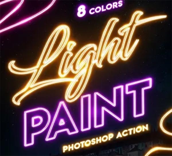 Free PSD Light Painting Photoshop Action