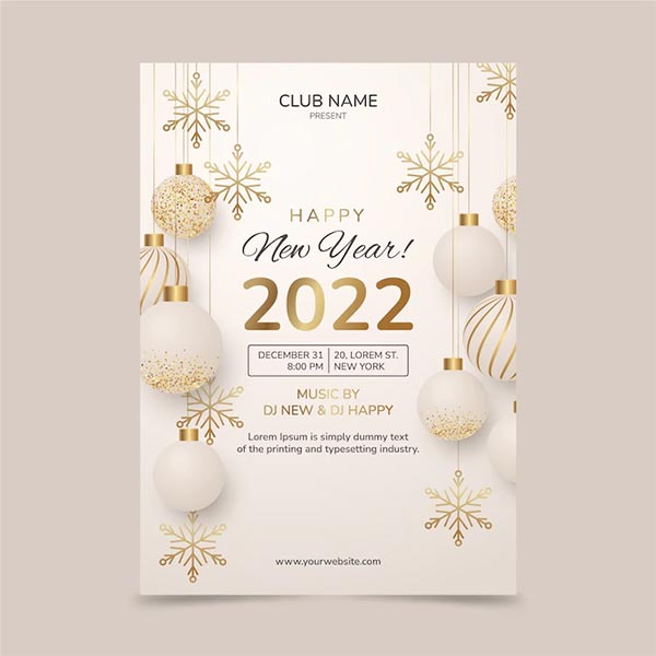 Free PSD New Year Flyer Print Template