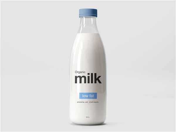 Free PSD Plastic Milk Bottle Mockup