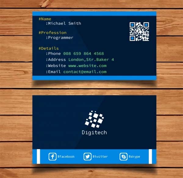 Free PSD Web Developer & Graphic Designer Business Card