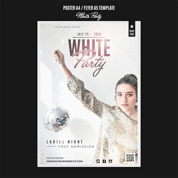 Free PSD White Party Flyer Template