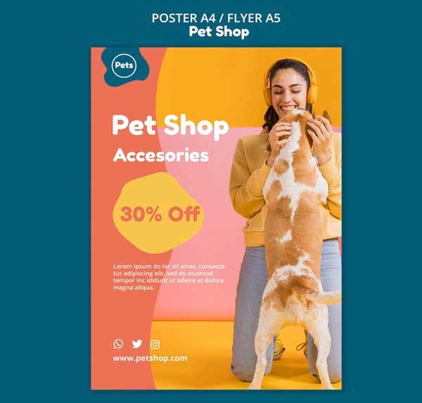 Free Pet Shop Accesories Flyer Template