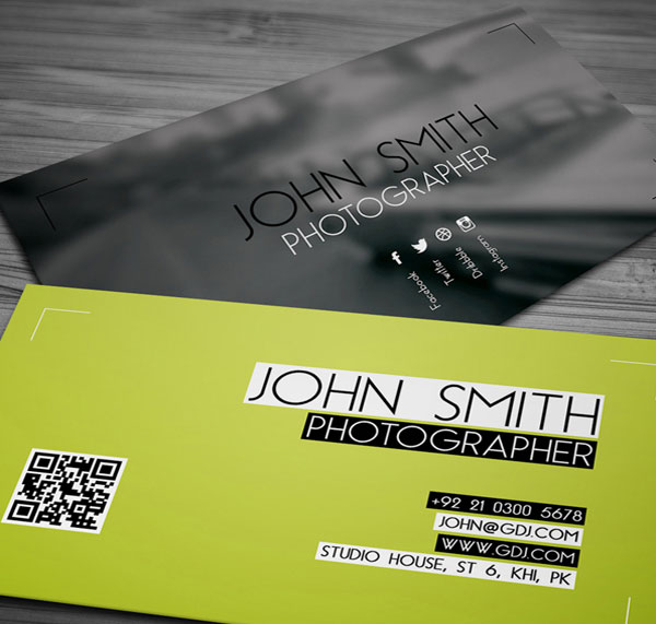 Free Photographer Business Card PSD Template