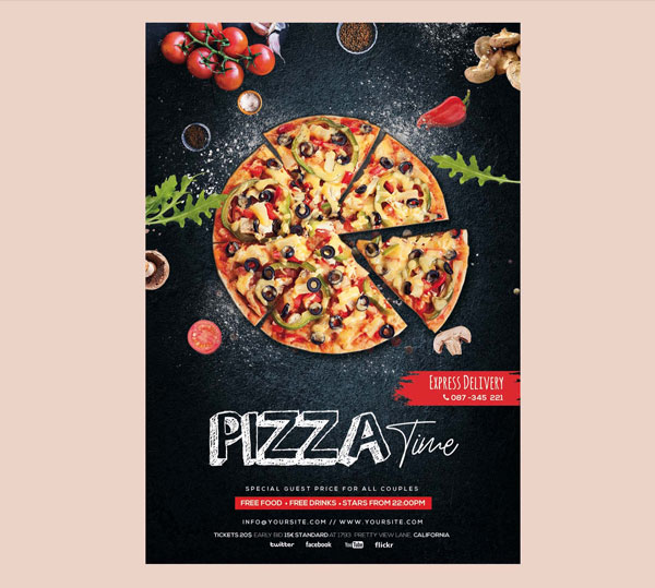 Free Pizza Restaurant Menu Flyer