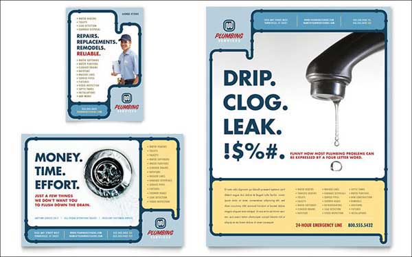 Free Plumbing Services Flyer & Ad Template