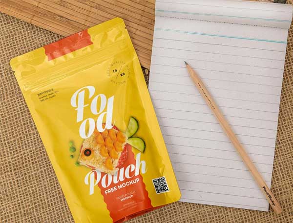 Free Pouch Food Package Mockup