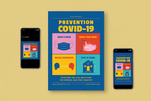 Free Preventing Covid Flyer Set