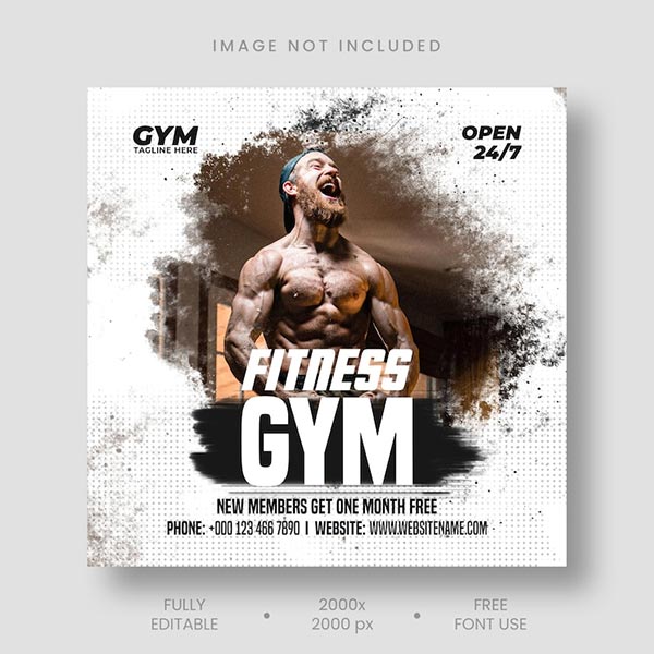 Free Print PSD Fitness Flyer Template