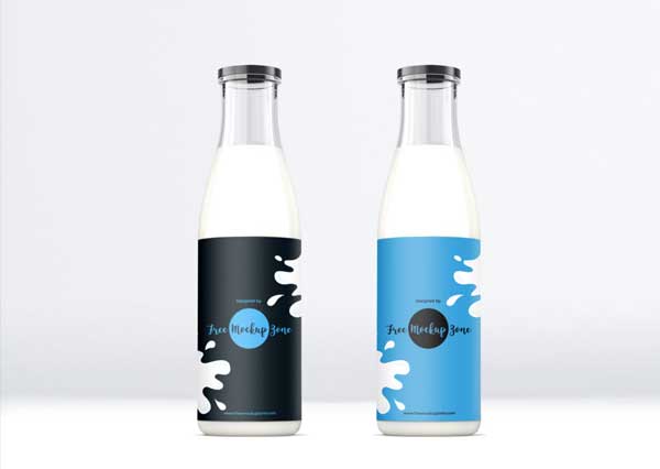 Free Printable Milk Glass Bottle Mockup