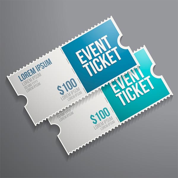 Free Realistic Ticket Mockup Design