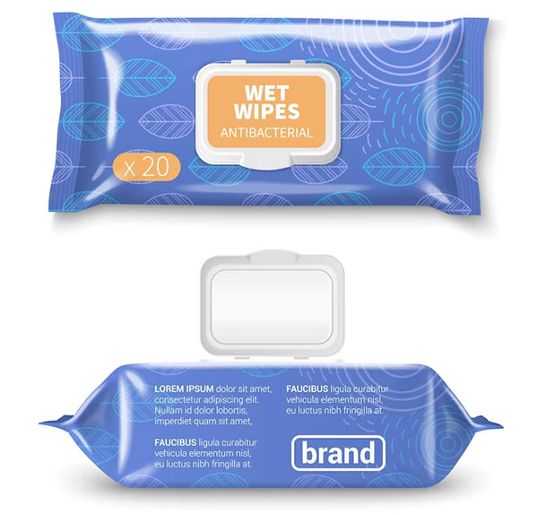 Free Realistic Wet Wipes Package Mockup